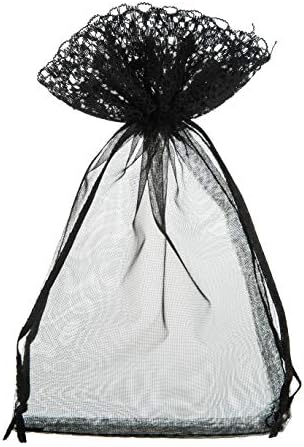 Lanswe 36 Pacote Pacote de sacolas de tração de organza com renda bolsas de joalheria bolsas de doce festas de casamento festas
