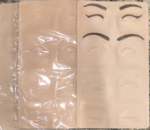Suprimentos de microblading sedutores Prática de 3 peças Fail de pele falsa para tatuagens de sobrancelha. Pele de silicone de maquiagem permanente para praticar Micro -Blading & Achling - sobrancelhas e pálpebras 3D