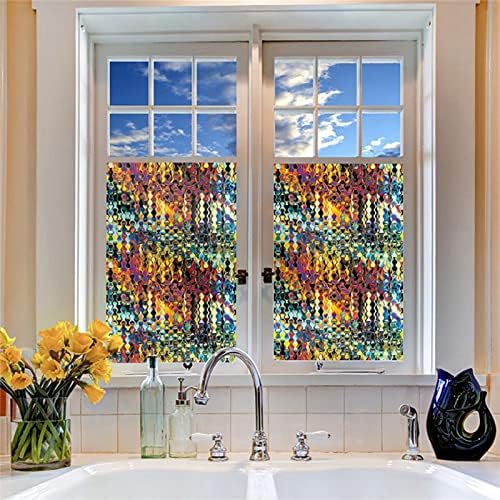 Adesivos de vidro eletrostático cola janear filme removível banheiro banheiro adesivos de vidro decalque de parede para sala