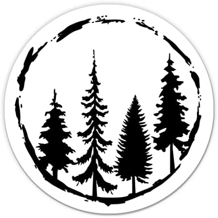 Evergreen Trees Highking Camping Outdoor Adtener - Adesivo de laptop de 5 - Vinil impermeável para carro, telefone, garrafa de água - Decalque de pinheiros de abeto