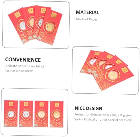 Yardwe 4pcs 2023 envelope vermelho Zodiac Hong Bao Pacotes Vermelhos 2023 Pacotes de Pacote Vermelho Zodíaco Presente