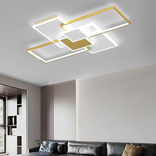 113W Modern LED Teto Light, lâmpada de teto de montagem nivelada diminuído, acrílico de metal 4 retângulos de luminária de teto