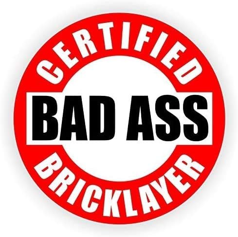Bad Ass Bricklayer Hard Hard Hat Hat Stick/capacete Caixa de ferramentas para almoço de etiqueta Decal