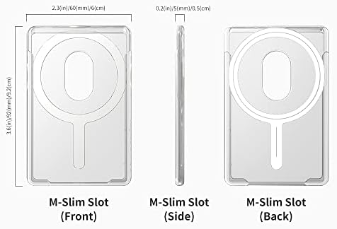 Sinjimoru Open Frame Aberto da carteira magnética para magsafe, portador de cartão transparente magnético Compatível com a Apple iPhone