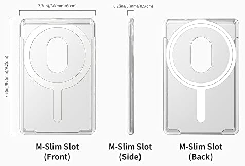 Sinjimoru Open Frame Aberto da carteira magnética para magsafe, portador de cartão transparente magnético Compatível com a Apple iPhone 12 13 14 Plus Wallet Pro Max para mag-segue, estojo de crédito de telefone celular. Slot m-slim