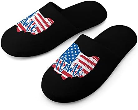Home de Ohio bandeira americana slipperte de algodão de algodão espuma de dedo fechado de ponta dos pés fechados sapatos de casa interna