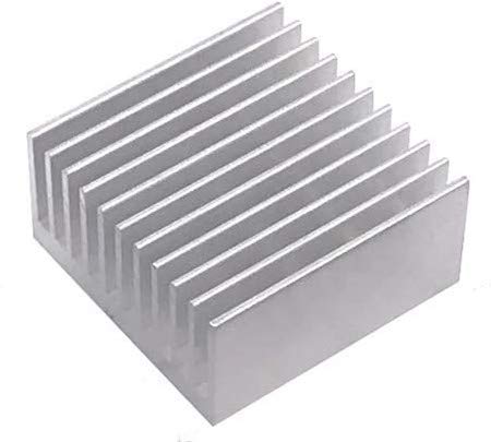 BNAFES Aluminium dissipando dissipador de alumínio de alumínio Radador de resfriador de resfriador de resfriamento de barbante 1,57 x 1,57 x 0,79 Tom de prata 4pcs