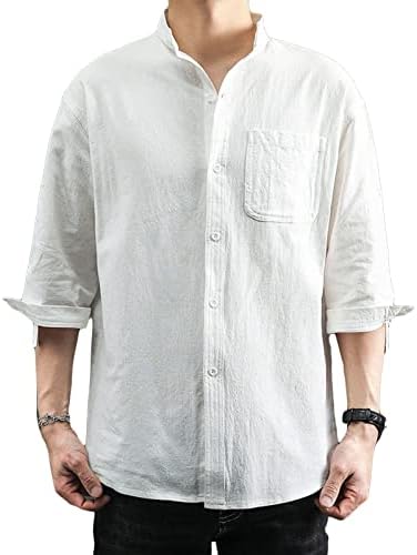 Camisa de linho de algodão masculina de maiyifu-gj