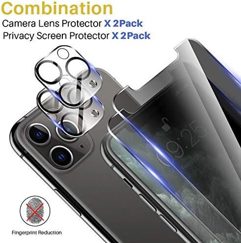 Pacote Lk 2 para iPhone 11 Protector de tela pro máxima + 2 protetor de lente de câmera de embalagem, [anti-esppy] bolha