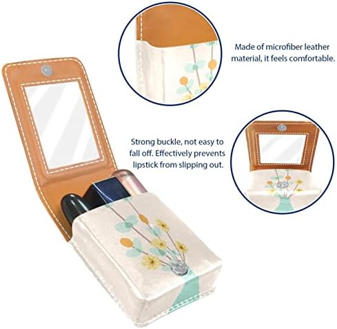 Caixa de batom de Oryuekan com espelho bolsa de maquiagem portátil fofa, bolsa cosmética, moderno Minimalista Padrão