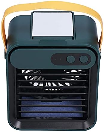 Resfriador de ar de mesa USB tipo C, ar condicionado portátil do refrigerador de ar para quarto, agitando o ventilador de ar condicionado com espelho de suporte de telefone celular, 4.9x3.9x5.9 polegadas, 150ml
