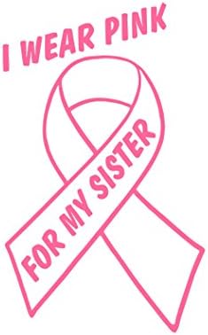 Eu uso rosa para minha irmã - câncer de mama rosa morto cortado adesivo de pára -choques para janelas, carros, caminhões, laptops, etc.