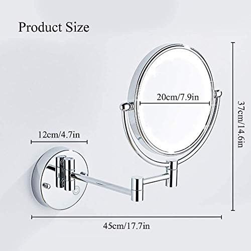 Deleto Makeup espelho montado na parede, espelho de maquiagem do banheiro 8 360 rotação perfeita para vestiários ou vaidade