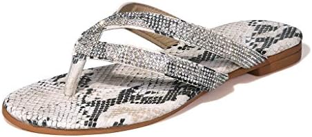 Sandálias de strass de Balakie, sandálias planas femininas, sandálias de jóias, chinelos de sandálias de praia de verão