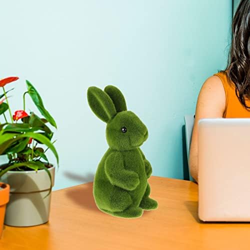 Galpada Artificial Moss Bunny Rabbit Figuras 2023 Ano de coelho Ano da estátua Freng Bunny Turf Grass Escultura de Animal