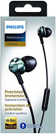 Philips Pro Wired Earbud e fones de ouvido com microfone, fones de ouvido com microfones, baixo poderoso, leve e hi-rles