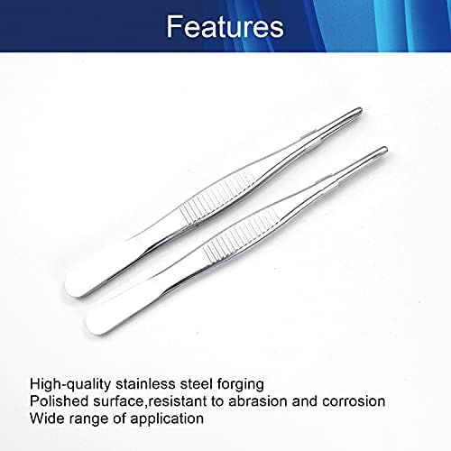 HEGEBECK 304 Tweezers de aço inoxidável Tweezer reto Tweezers Tweezers Cheia redonda para plantas, cabelos faciais encravados Remover