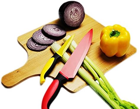 Kitchenson 3CR14 Aço inoxidável de talheres profissionais multicoloridos antiaderentes com 5 facas e 1 suporte de acrílico