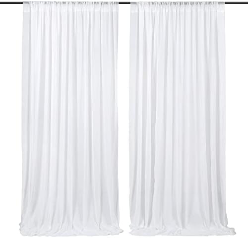 Cortinas de cenário branco 10 pés x 10 pés chiffon photo back grow cortinas para festas de aniversário de casamento decorações