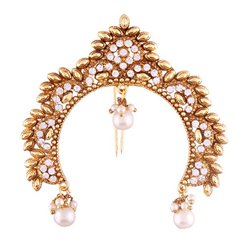 I jóias 18K Decoração de cabelo em ouro, acessórios de pinos de cabelo indiano broche com jóias de noiva para mulheres