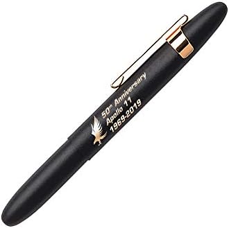 Edição Especial Pen do Matte Black Bullet Cen com Gold Grip Grip Gravado 50º Anniv. de Apollo 11
