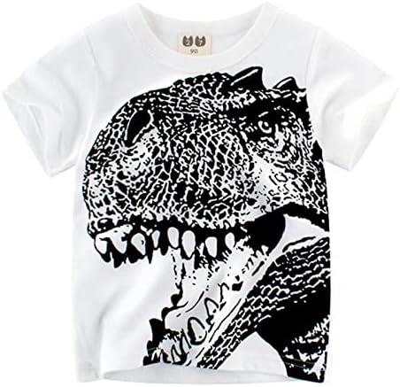 Criança de menina de menina de menina de meninos meninos dinossauros de manga curta Camisetas Tops Tops Tee para crianças meninos