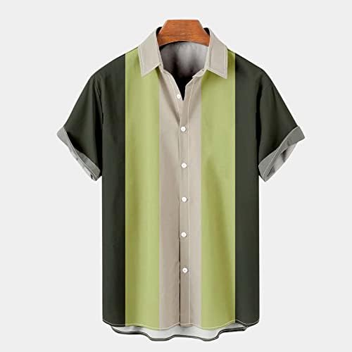 Camisa de camisetas masculina de verão masculino Hawaii Casual camisa impressa solta Turn Down Down Colle
