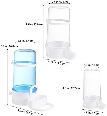 Balacoo Hamster Water garrafa de pássaro alimentador- dispensador de água de pássaros de 3pcs para gaiola, alimentador de água