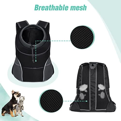 YUDODO DOG Transportador Backpack Portador de animais de estimação Mochila Front Pack de cabeça para fora da mochila reflexiva