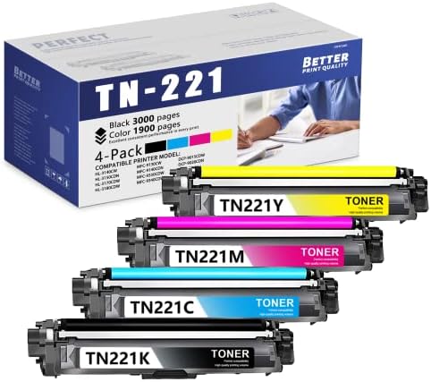 TN-221BK TN-221C TN-221M TN-221Y TONER SUPORTE-SUBSTITUIÇÃO COMPATÍVEL DE TN221 COMBATÍVEL PARA IRMÃO HL-3140CW HL-3150CDN MFC-9130CW MFC-9140CDN Printer,