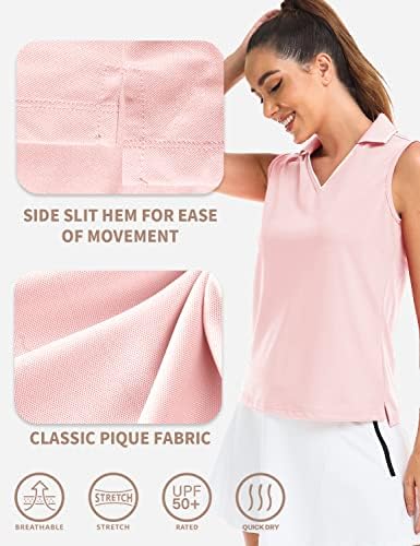 Hiverlay feminina sem mangas camisas de golfe pólo