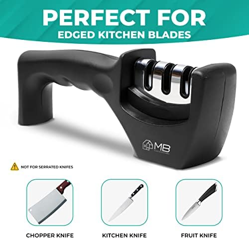 Acessórios para faca de cozinha MB: o apontador de facas de 3 estágios ajuda a reparar, restaurar, lâminas polonesas