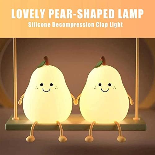 Deiovr LED Bedrow Light Light Light em forma de pêra, descompressão de silicone, aplaudindo a luz da luz de silicone LED