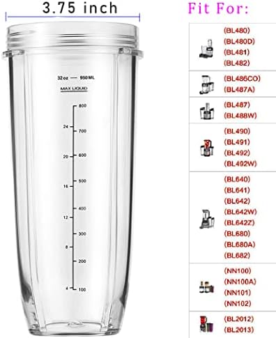 Substituição 32oz NUTRI Ninja Cup com tampa SIP e focal para BL450 BL454 BL455 BL456 BL480 BL481 BL482 BL490 BL640 BL642 BL682