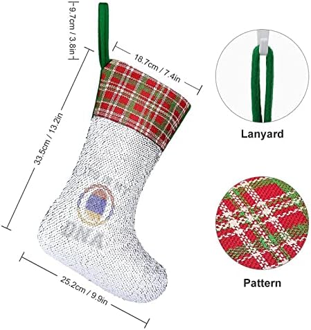 DNA Armênia Flag de lantejoulas meias de Natal brilhante decoração de ornamentos pendurados para a festa de férias