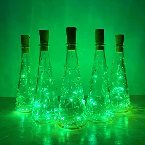 Luzes de cortiça da garrafa de vinho 15 pack 10 LED 40 polegadas de bateria operada por arame prateado garrafa de fada