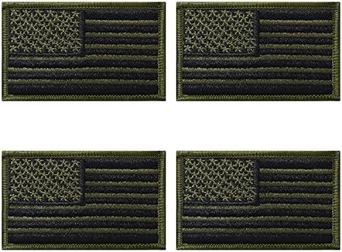 4pcs EUA bandeira americana remendos, gancho e loop bandeira bordada bandeira tática Tactical Patches para mochilas de casacos de roupas.