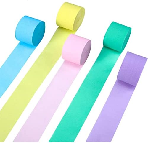 Hlyurlus Crepe Paper Streamers em 5 rolos de casamento aniversário chá de bebê graduação Candyland colorida para chá de bebê de aniversário