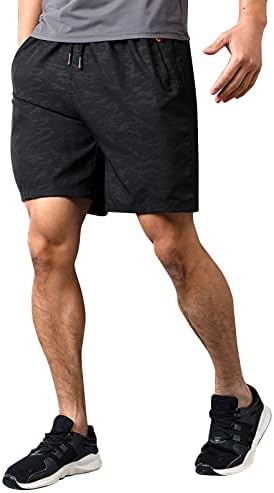Shorts de basquete masculino de Ruiruilico 7 polegadas de treino atlético de 7 polegadas de treino esportivo leve com etiqueta reflexiva