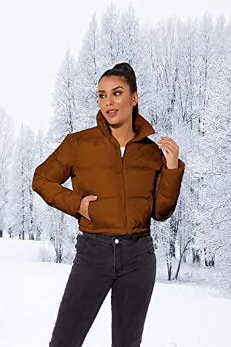 Jaqueta curta da colheita feminina de Hujoin Jackets de moda para mulheres quentes casaco leve de inverno