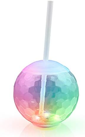 FlashingBlinkylights Conjunto de 6 vidro do copo de esferas iluminadas, copos de festa de discoteca multicolorida