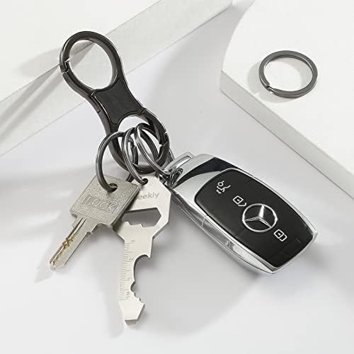 Taekiy Keychain, 4 anéis -chave e chaveiro de abridor de garrafas multifuncionais, cadeia -chave fácil de bloquear
