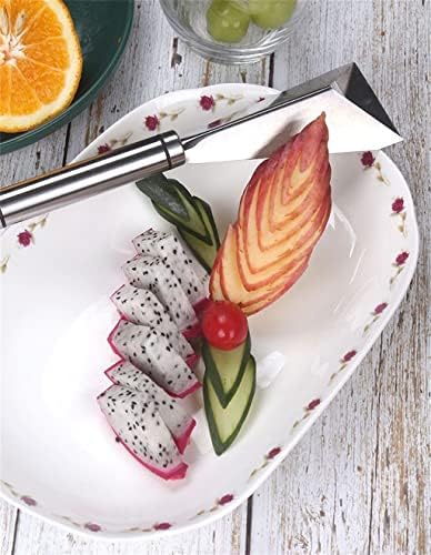 Quanjj aço inoxidável Fruta Faca Faca triangular Forma vegetal Faca fator de frutas Platter não deslizamento lâmina