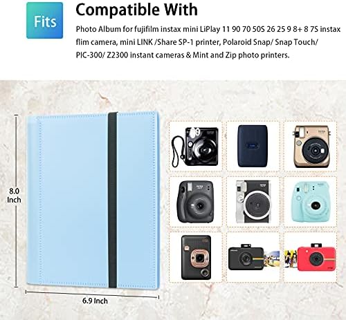 2Packs, álbum de fotos Instax, Polaroid Albums 192 Fotos para Fujifilm Instax Mini 11 90 70 50S 26 25 9 8+ 7s Câmera instantânea,