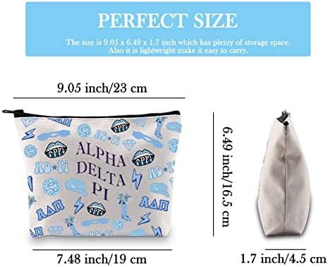 Bolsa de maquiagem da ADPI Irmandade grega do presente da irmandade Irmã Sororidade Inspirada Gift Big Little Reveal Day Day Gift Sorority Bolsa de zíper