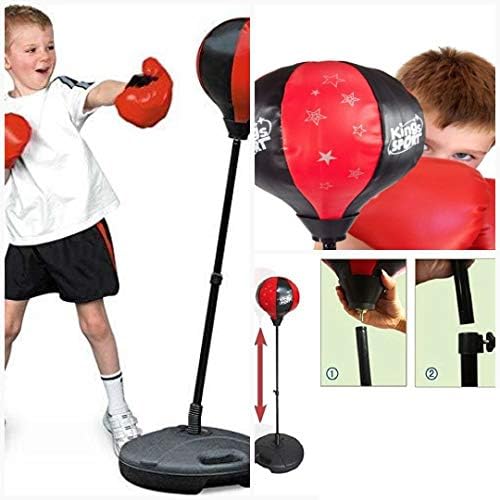 Liberty Importa Sport Sport Boxing Set Punching Saco com luvas - Bola de perfuração para crianças Altura ajustável