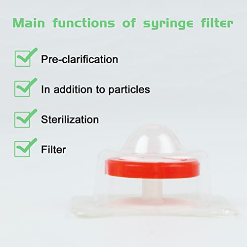 Filtro de seringa estéril, filtração hidrofílica de CA, tamanho de poro de 0,22um, diâmetro da membrana de 25 mm, membrana da