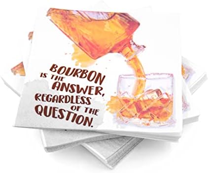 30 PK, Bourbon é a resposta. Guardanapos de coquetel de festa de 3 camadas para bebedores de uísque de bourbon ou