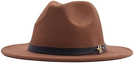 Chapéus de fedora na moda para mulheres se sentiu larga larga chapéus de cowboy ocidental cinturão fivela panamá