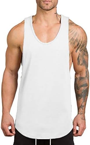 Tampa do tanque de ginástica wowcarbazol, tanques musculares masculinos de tampas musculares cortam camisetas de fitness